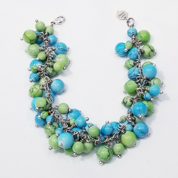 Lucky Brand Blue/Green Cluster Bead Bracelet - Picture 4 of 7
